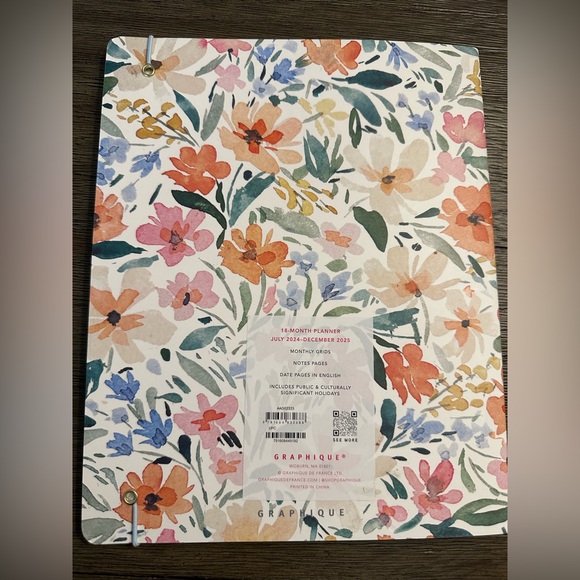 Graphique Floral 2025 Planner - 18 Month Planner - N w/o T - Picture 3 of 6